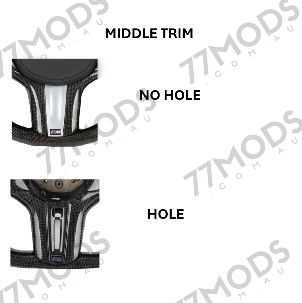 77MODS BMW M Style Customisable Carbon Fibre / Alcantara / LED Steering Wheel