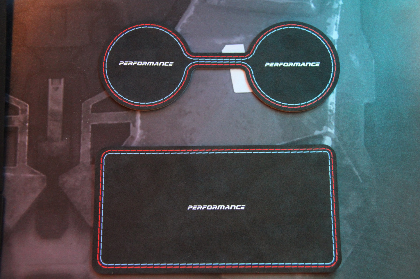 M Performance Style Anti Slip Alcantara Mat for BMW Interior Cup Holder Area