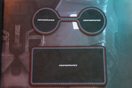 M Performance Style Anti Slip Alcantara Mat for BMW Interior Cup Holder Area