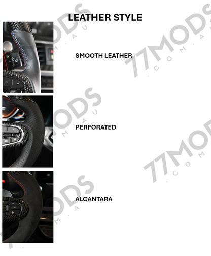 77MODS AUDI RS Style Customizable Carbon Fibre/ Alcantara / LED Steering Wheel