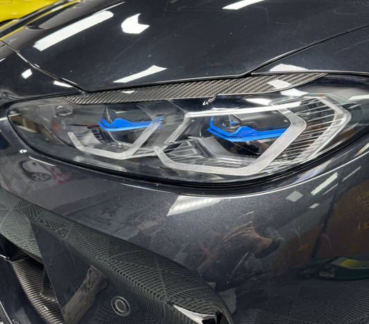 M Performance Style Dry Carbon Fibre Eyebrows Trim for BMW M3 G80/G81 / M4 G82/G83