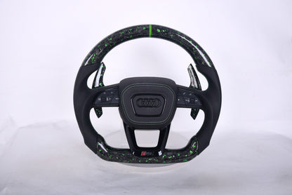 77MODS AUDI RS Style Customizable Carbon Fibre/ Alcantara / LED Steering Wheel