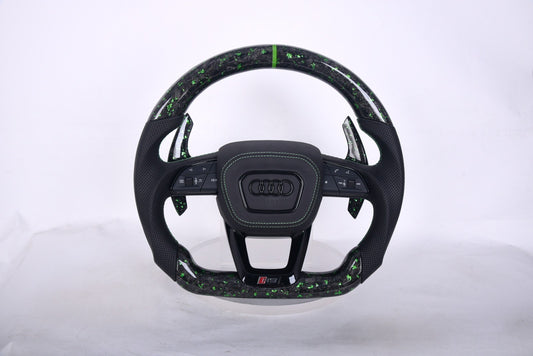 77MODS AUDI RS Style Customizable Carbon Fibre/ Alcantara / LED Steering Wheel