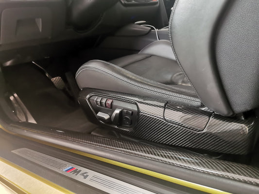 OEM Style Dry Carbon Fibre Side Seat Covers Trim for BMW M3 F80 / M4 F82/F83